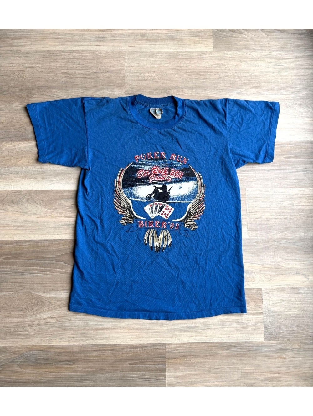 Vintage 1993 Biker Poker Run T-Shirt